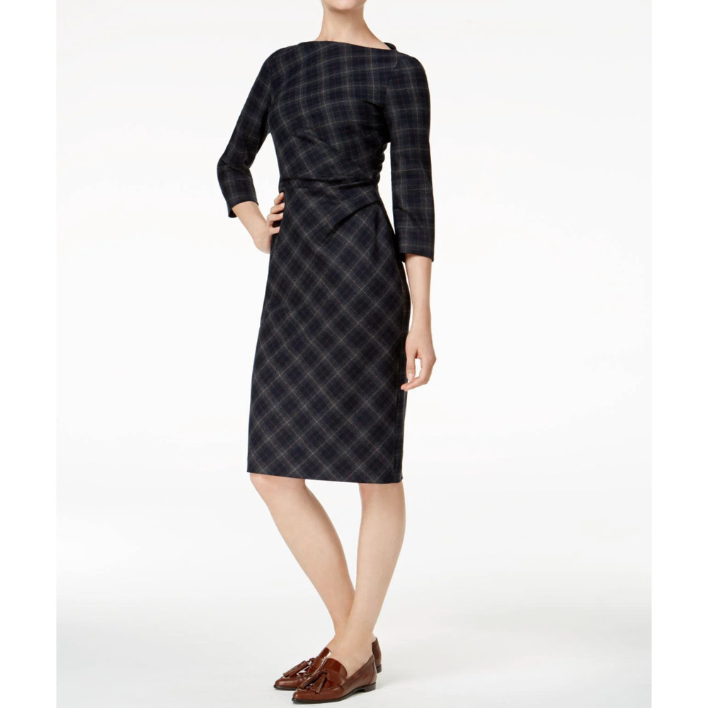 Weekend Max Mara Loretta Plaid Wool Dress Size 4 - Picture 2 of 10